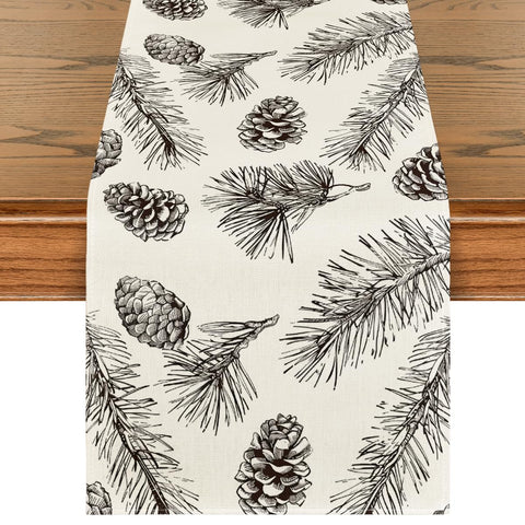 Artoid Mode corredor de mesa abeto piñas para Navidad ideal para cenas festivas