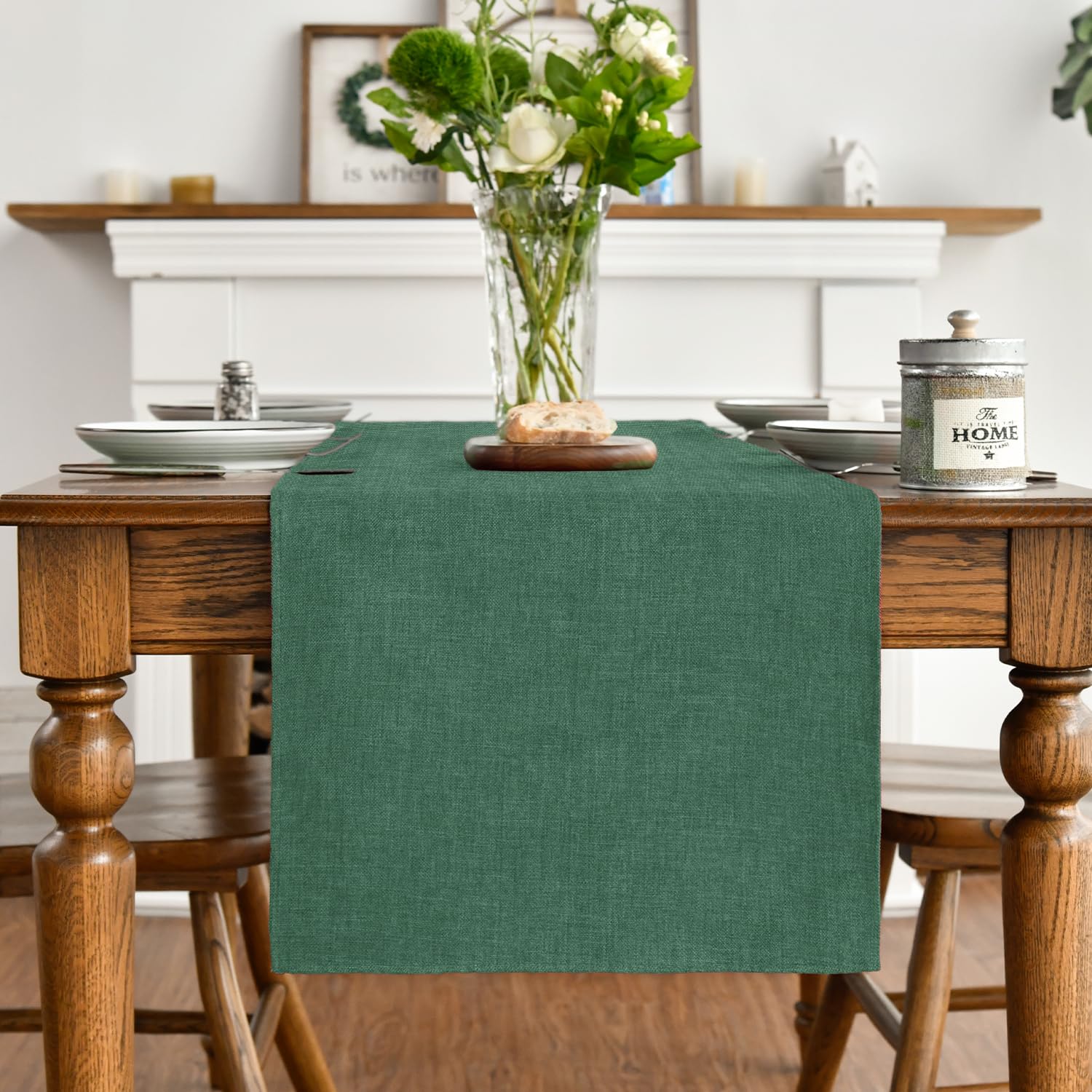 Mantel corredor Artoid Mode bosque verde diseño vibrante para cenas temáticas.