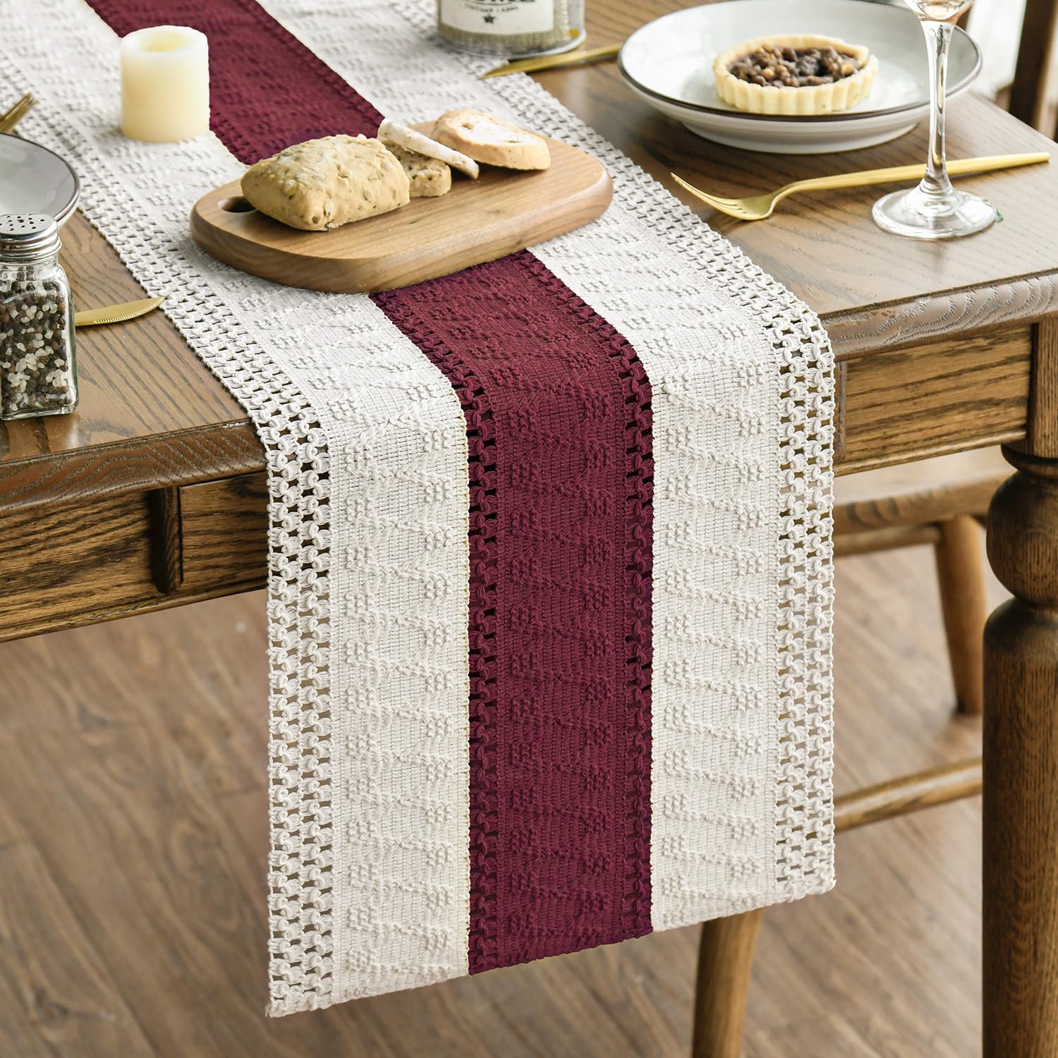 Corredor de mesa Artoid Mode rojo navidad para mesas de 4-6 comensales