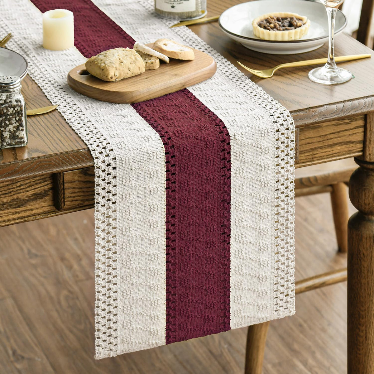 Corredor de mesa Artoid Mode rojo navidad para mesas de 4-6 comensales