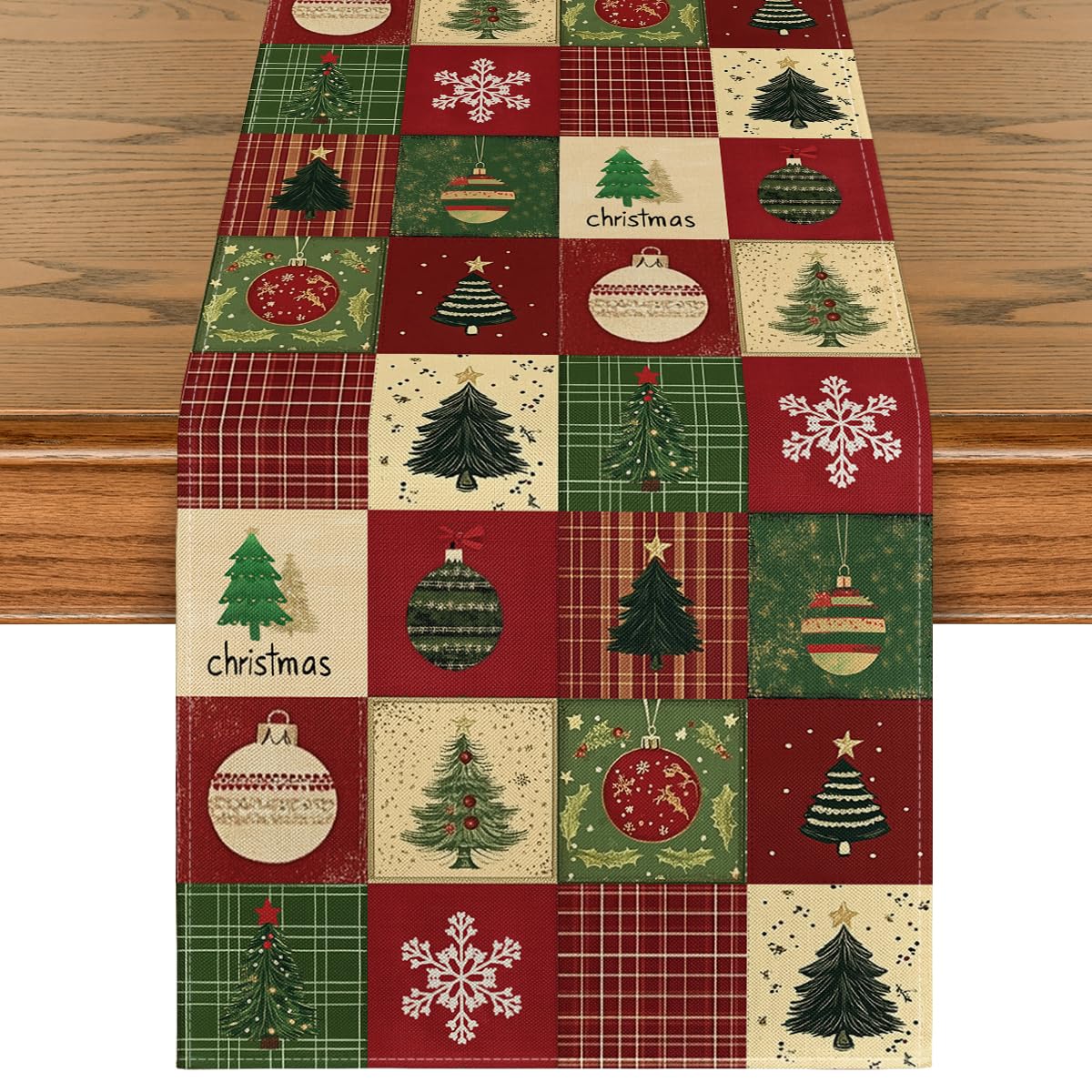 Artoid Mode corredor de mesa Navidad: banda de colores para decorar la mesa festiva.