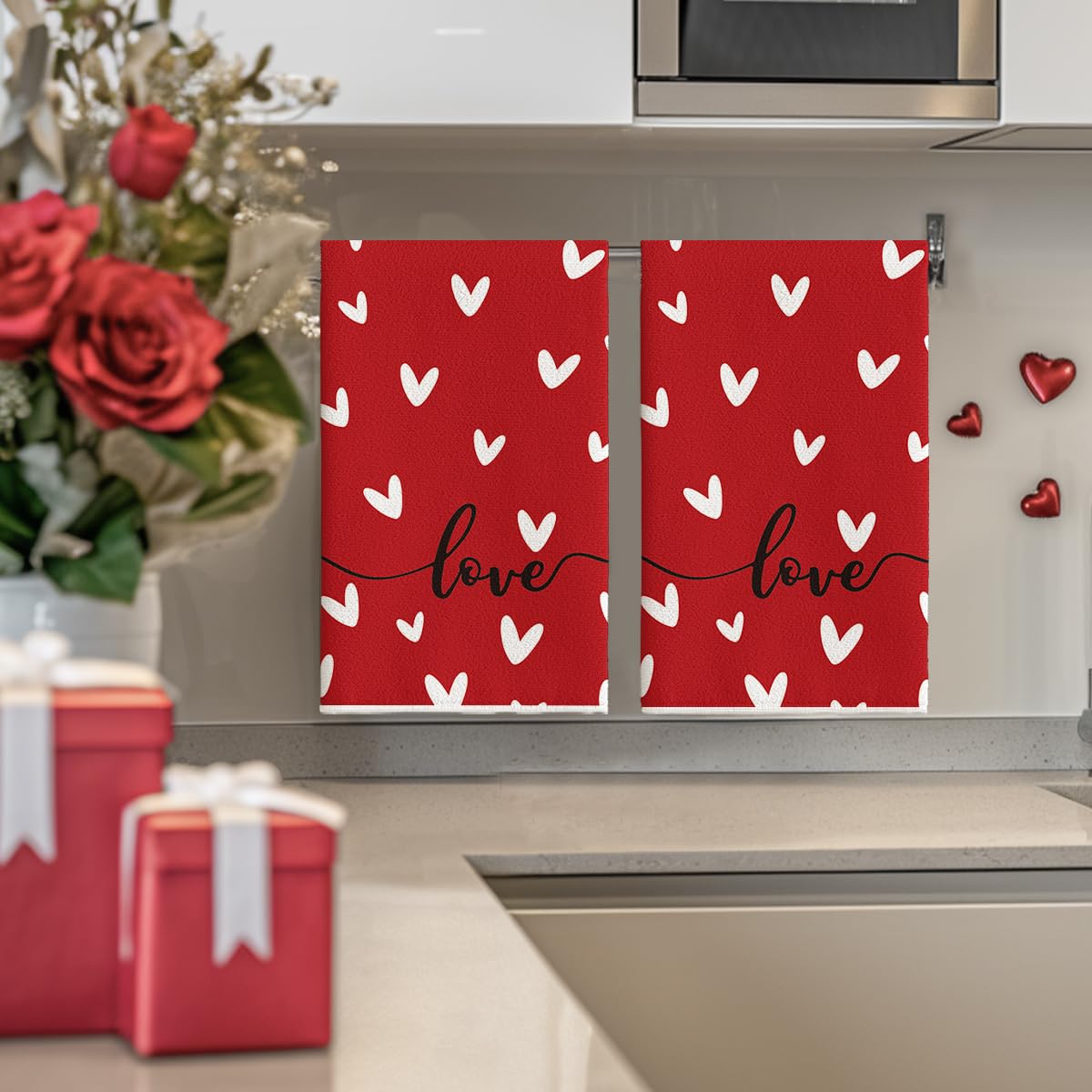 Decoración de cocina Artoid Mode con toallas coloridas, añade estilo diario