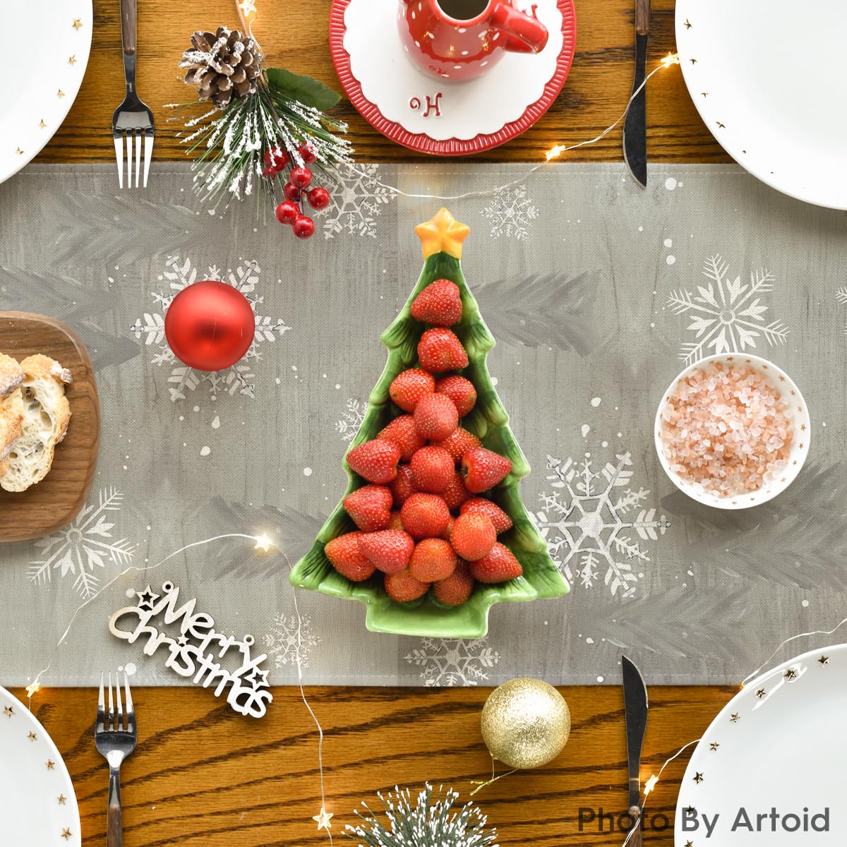 Decoración de mesa Artoid Mode para cocina y comedor, estilo navideño.