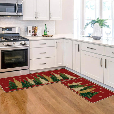 Detalle de patrón navideño Artoid Mode para cocina con bajo perfil.