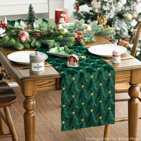 Artoid Mode diseño estrellas Navidad verde, añade estilo festivo a la mesa