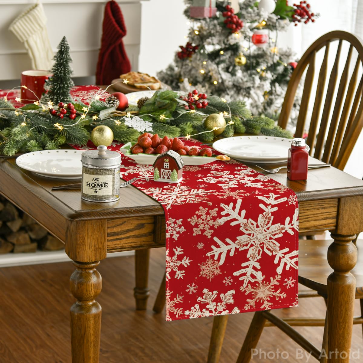 Diseño navideño colorido de Artoid Mode para la mesa.