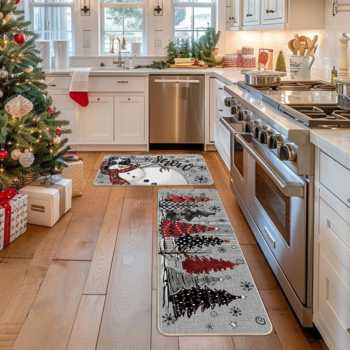 Artoid Mode diseño navideño con frase temática que añade estilo a la cocina.