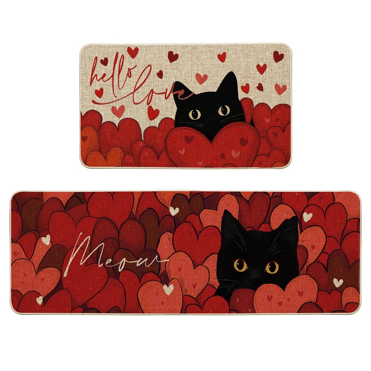 Almohadilla Artoid Mode gato Hello Love, ideal para cocina y entrada.
