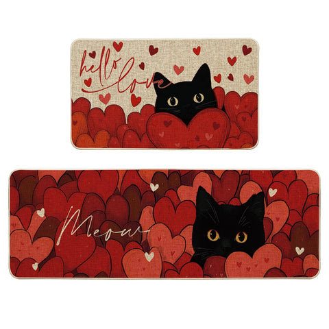 Almohadilla Artoid Mode gato Hello Love, ideal para cocina y entrada.