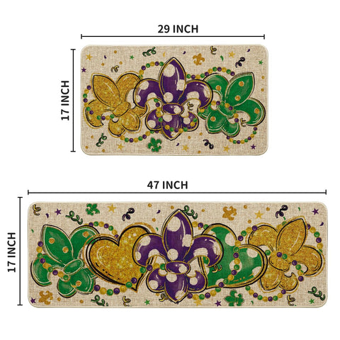 Artoid Mode Iris Perlas Love Mardi Gras Antideslizante 17x47 para áreas de servicio