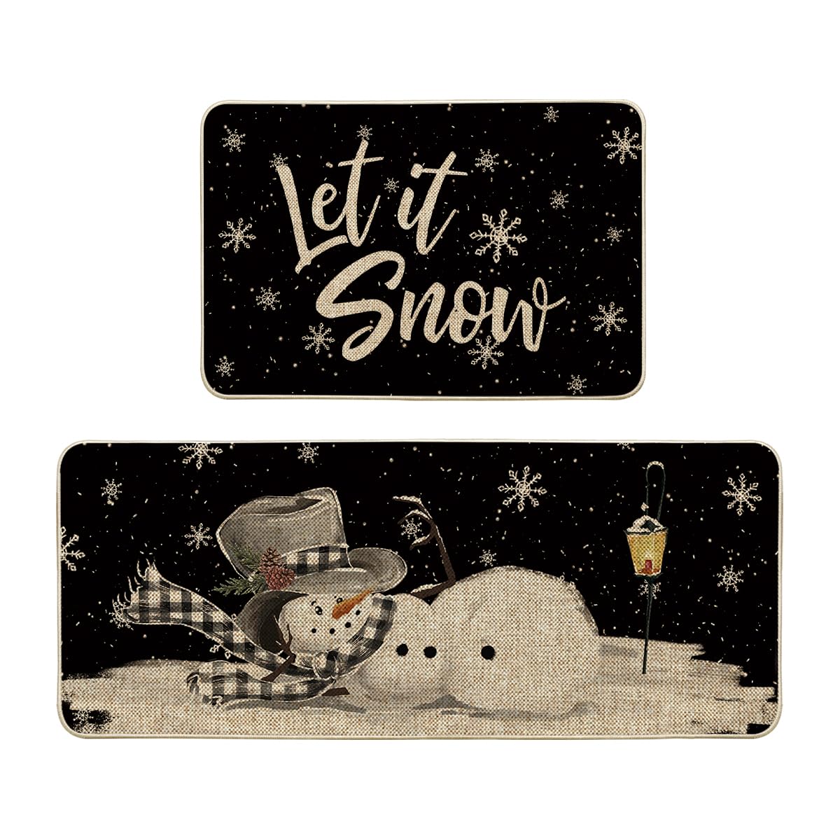 Artoid Mode Let It Snow: alfombra 24x35, copos de nieve para decorar y proteger la cocina.