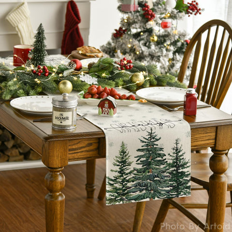 Artoid Mode mantel beige detalle copos, crea ambiente calido para reuniones familiares.