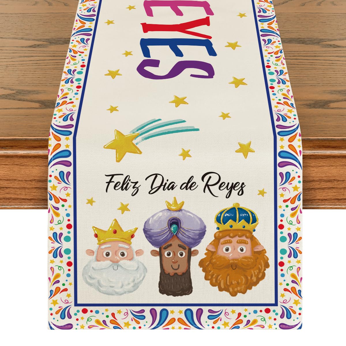 Artoid Mode mantel corredor estrella para Día de Reyes, protege la mesa y decora.