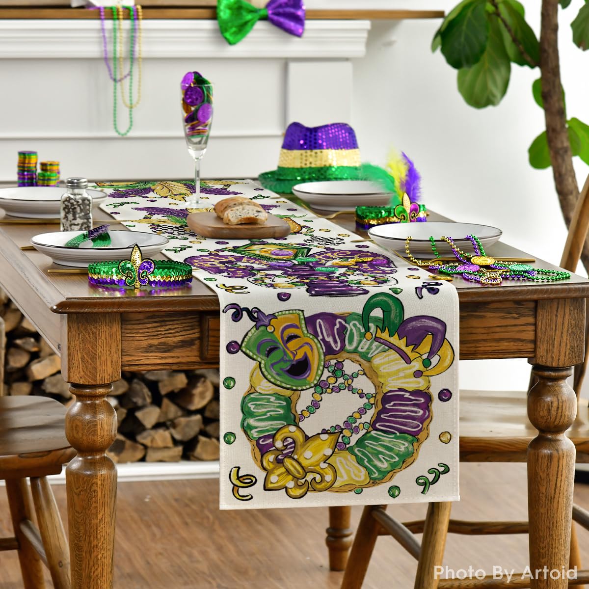 Artoid Mode mantel de mesa diseño carnaval, añade estilo y color a cualquier comida.