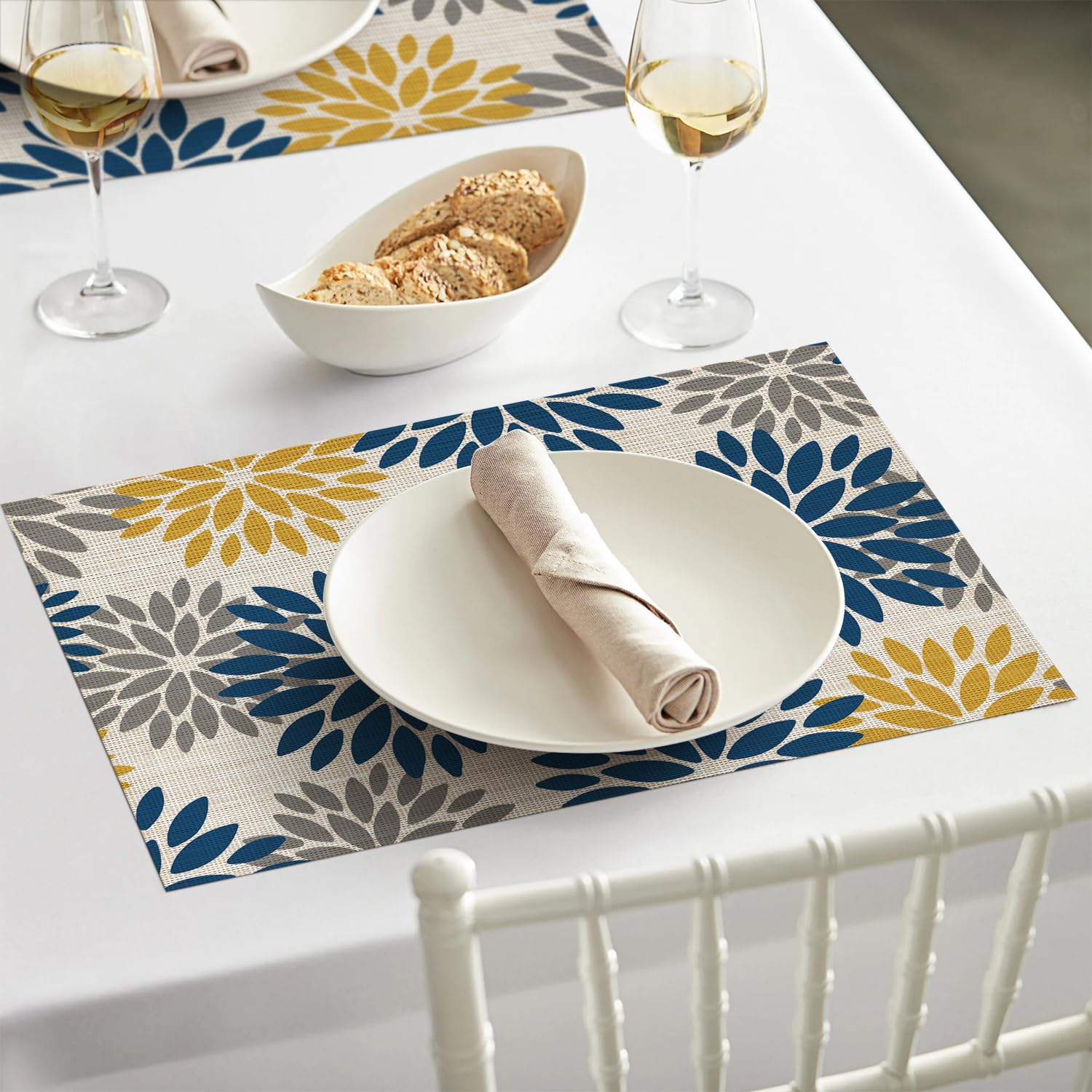 Manteles de vinilo floral Artoid Mode, duraderos y fáciles de limpiar para comidas diarias.
