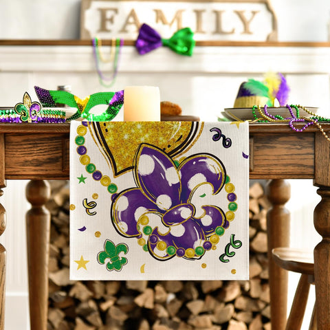 Artoid Mode Iris – mantel con diseño Iris y corazones para fiestas Mardi Gras.