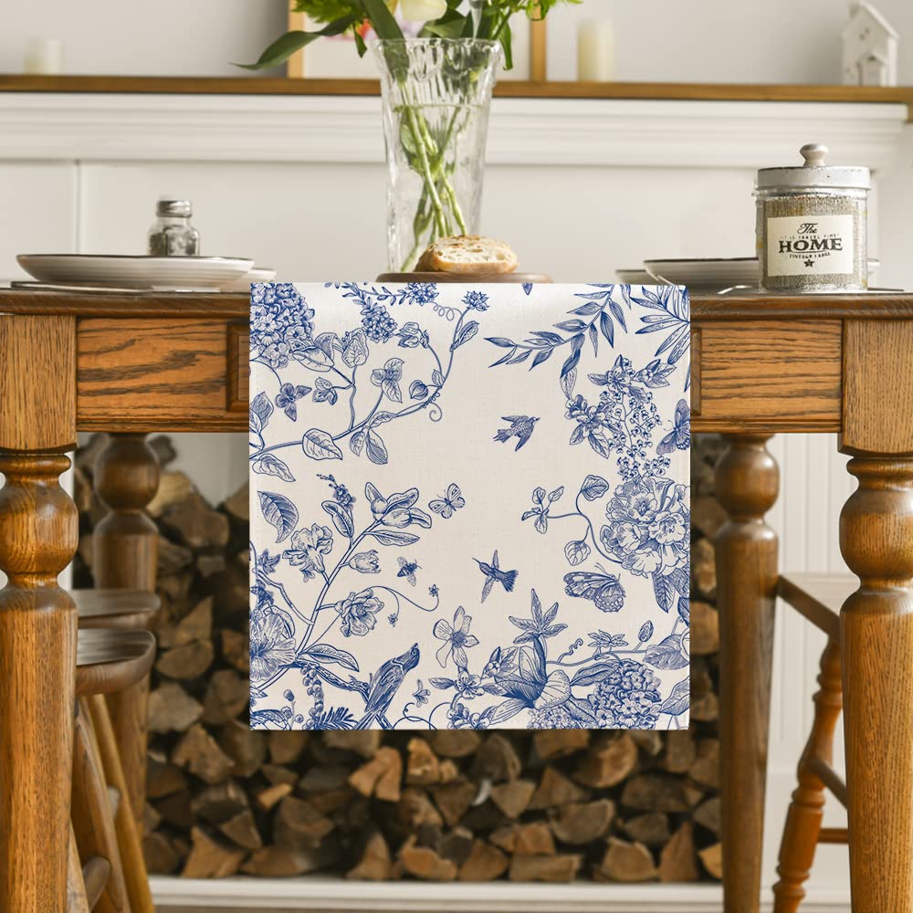 Mantel Artoid Mode monocromo con pajaros y ramas para mesa diaria.