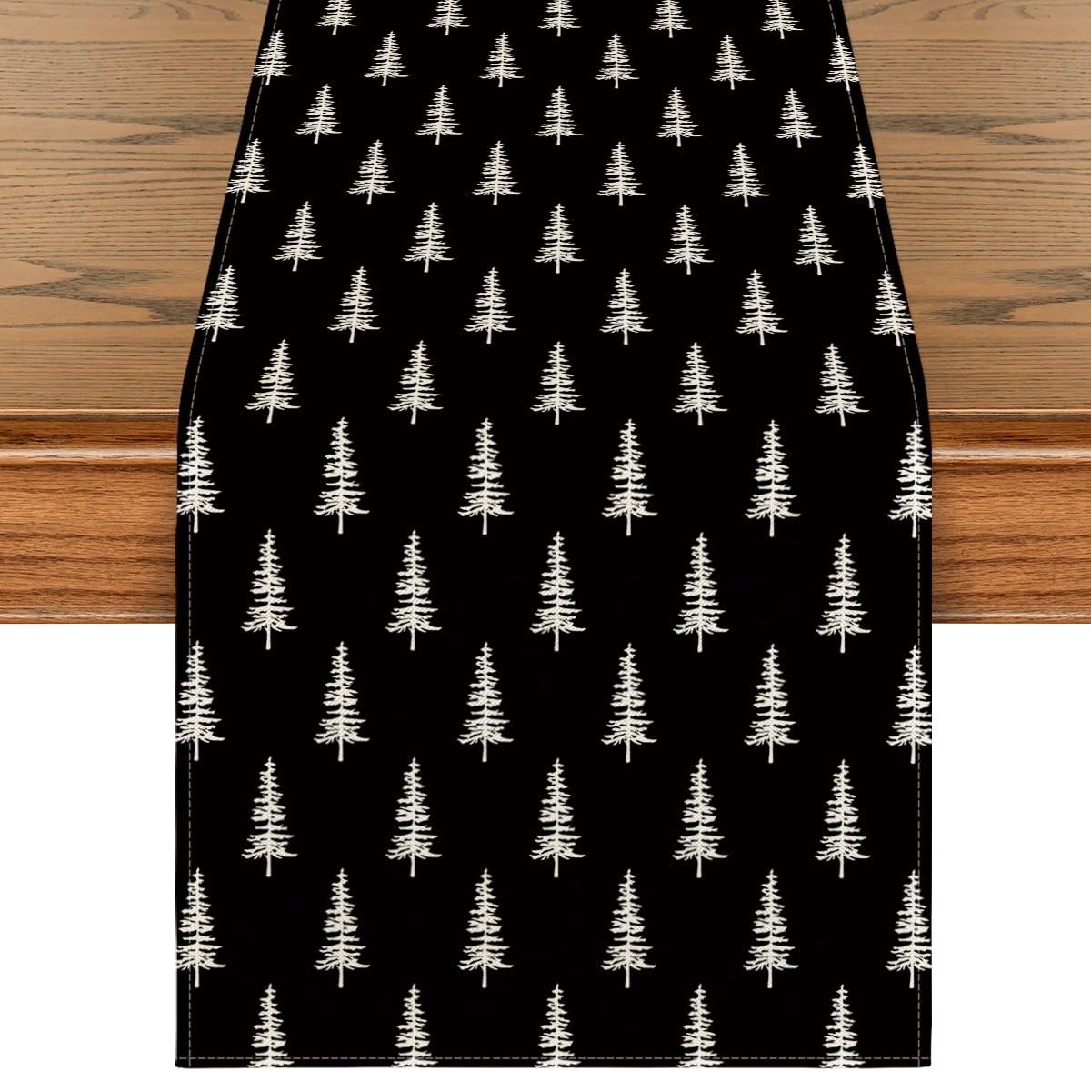 Artoid Mode mantel navidad negro con árbol, ideal para decorar fiestas.