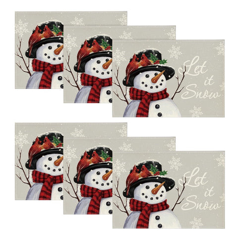 Artoid Mode Let It Snow manteles individuales, set de 6 para proteger la mesa.