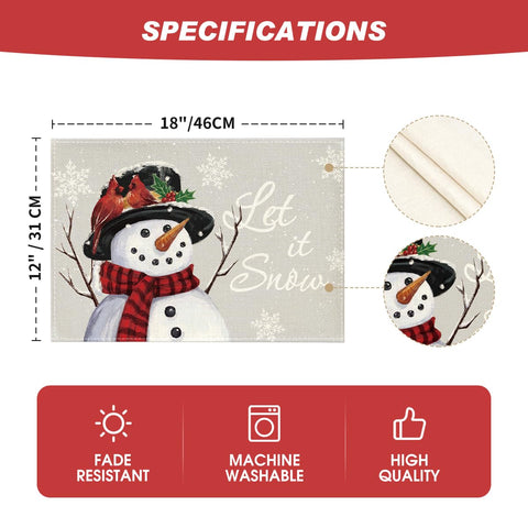 Artoid Mode Let It Snow manteles, aptos para uso interior y exterior.