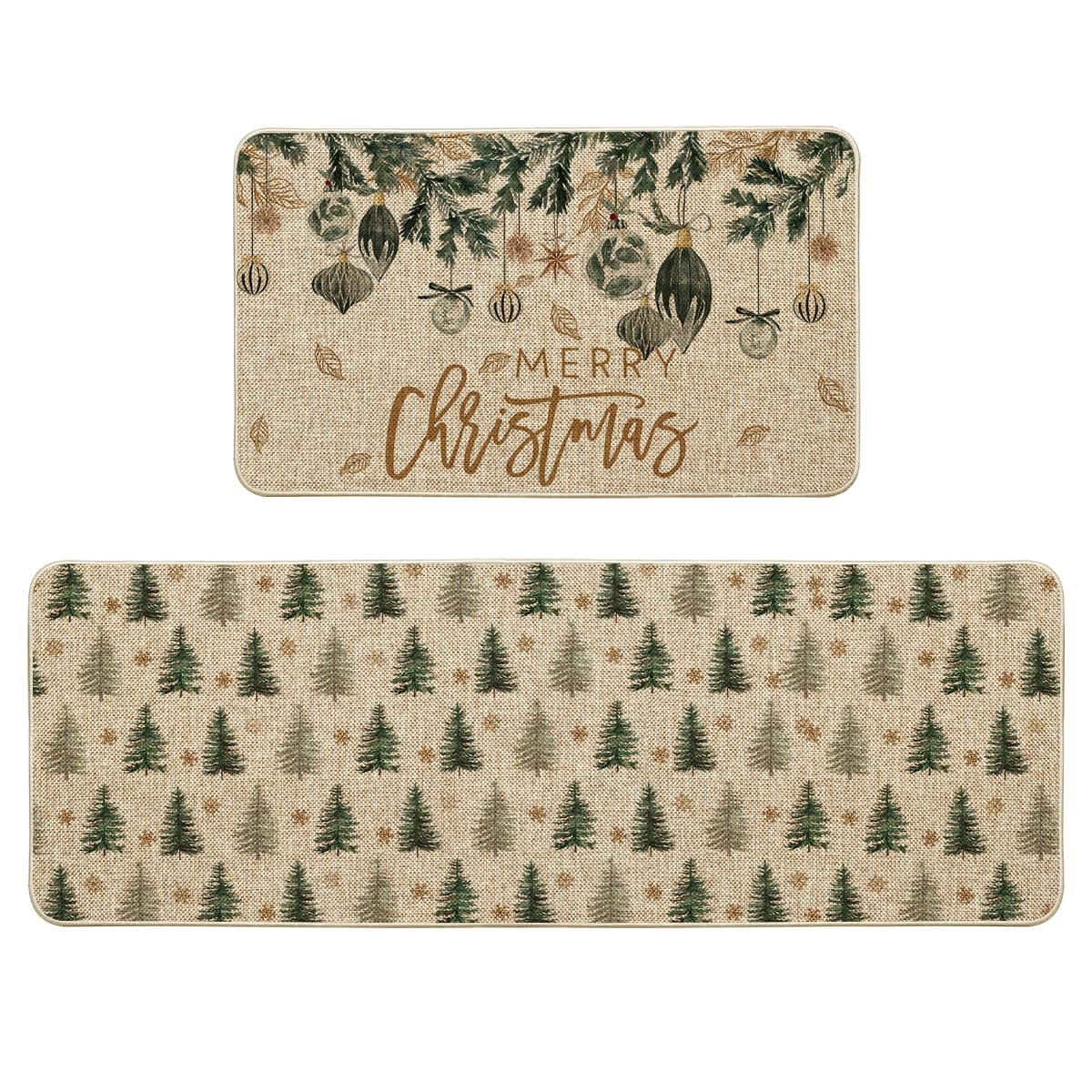 Alfombrilla Artoid Mode con diseño navideño para cocina, protege el piso de 17x29.