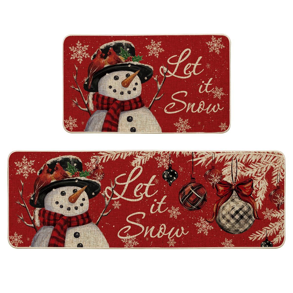 Alfombrilla Artoid Mode con copos de nieve para la cocina, decorativa y protectora.