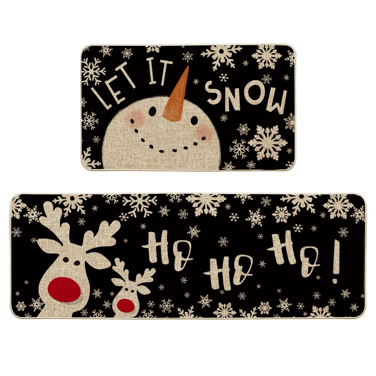 Artoid Mode muneco-nieve-ciervo estera: decoración navideña cálida para la cocina.