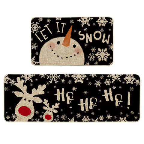 Artoid Mode muneco-nieve-ciervo estera: decoración navideña cálida para la cocina.