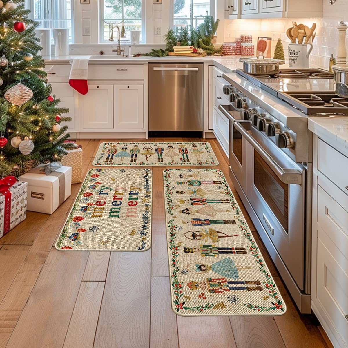 Artoid Mode Nutcrackers alfombra decorativa, toque navideño sin saturar espacios