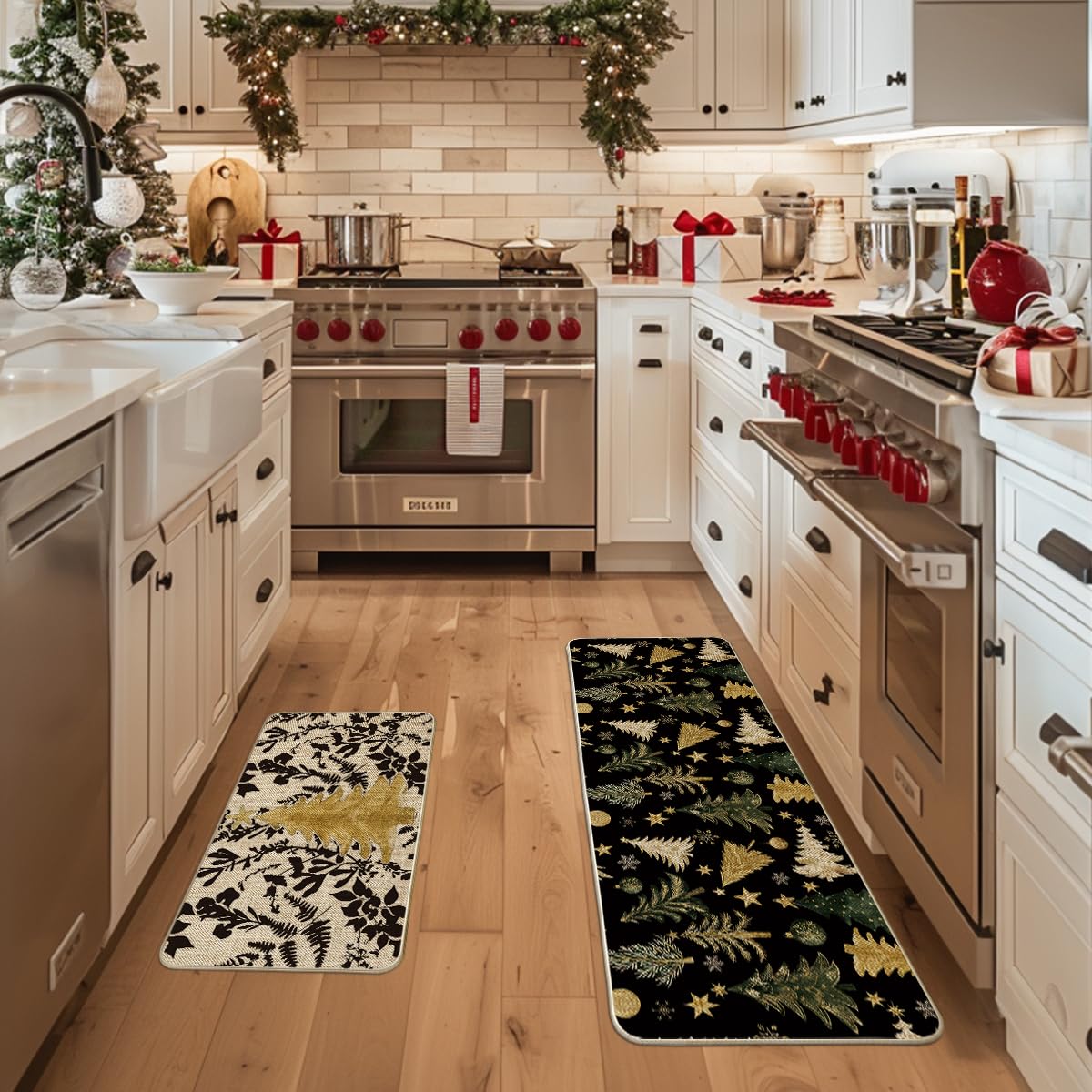 Artoid Mode ornamento árbol navidad dorado para cocina, decorativo