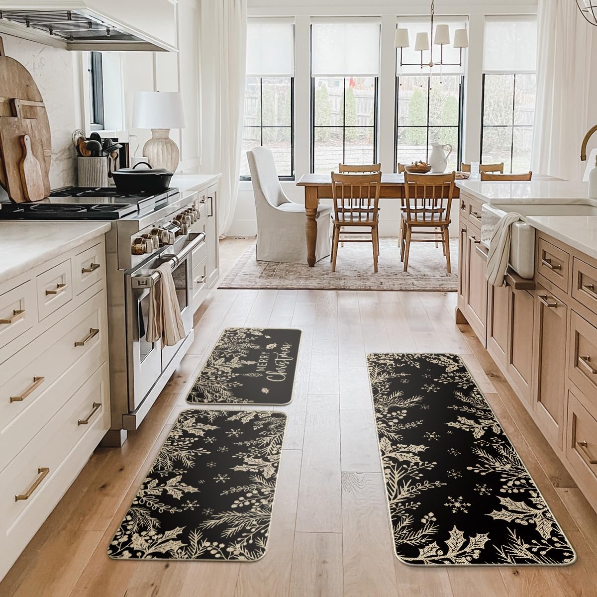 Patrón festivo navideño, alfombra Artoid Mode para decorar la cocina