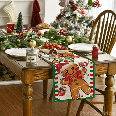 Protector de mesa Artoid Mode colores navideños para cenas festivas