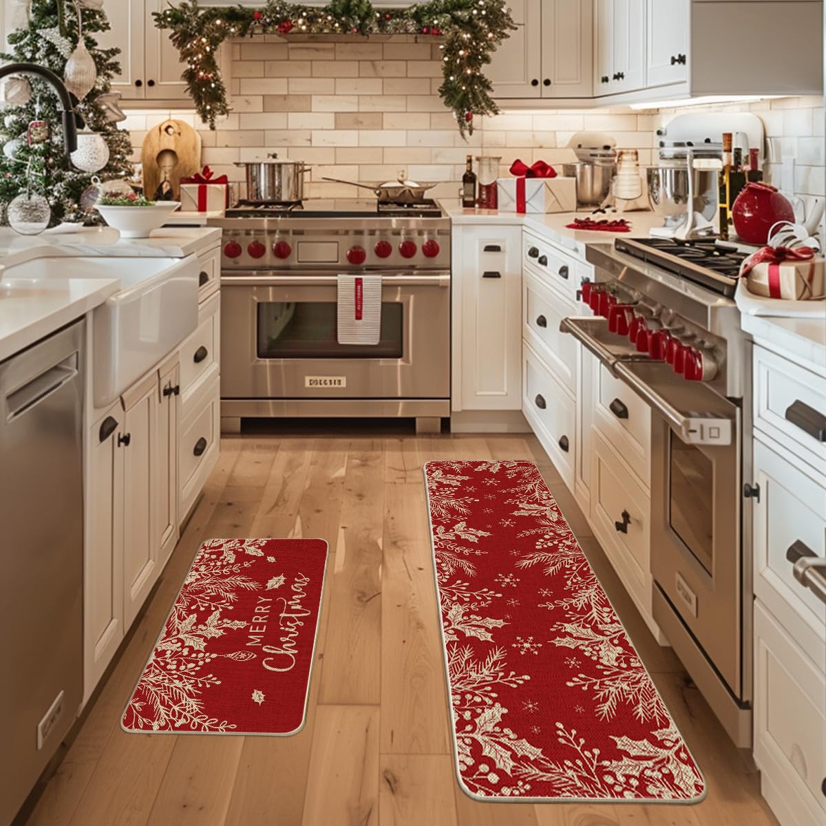 Artoid Mode; ramas acebo pino navidad, diseño elegante para la cocina y suelos protegidos.