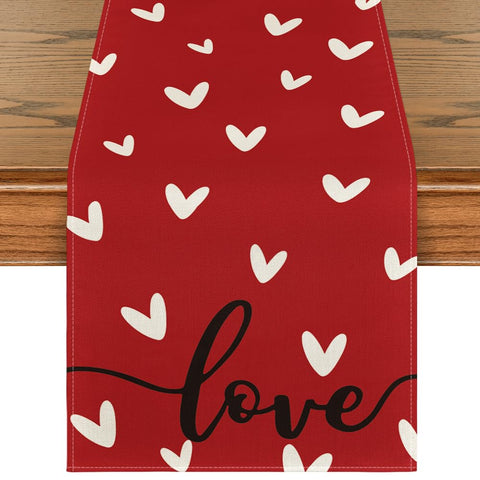 Artoid Mode Red Love camino de mesa, textura duradera para uso diario.