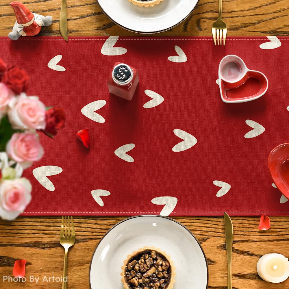 Artoid Mode Red Love camino de mesa, ideal para decorar comedor y sala.
