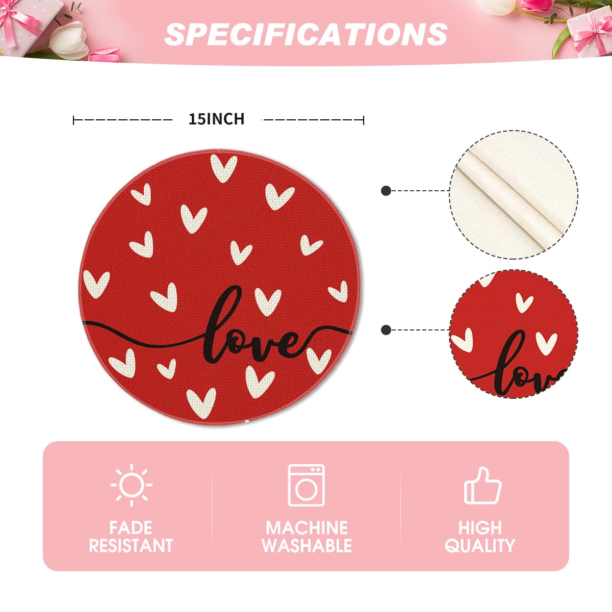 Artoid Mode Red Love fácil de limpiar, perfecto para familias.
