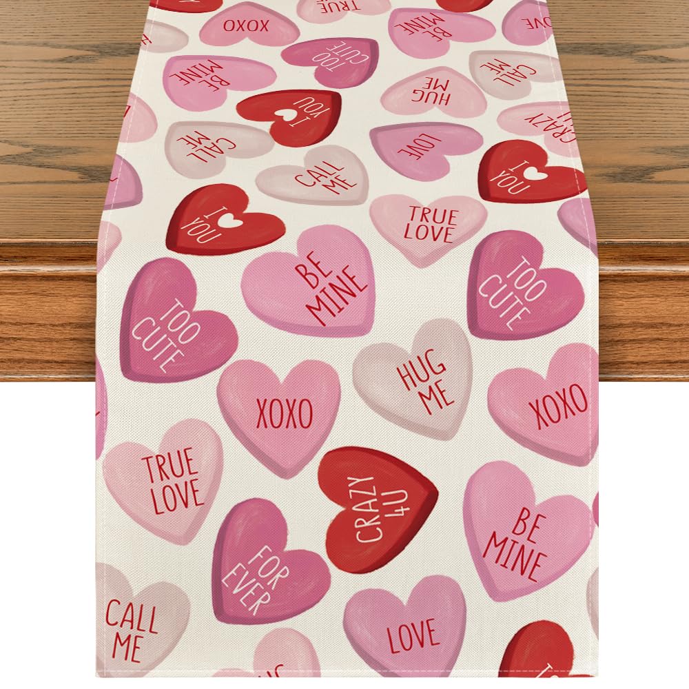 Artoid Mode runner de mesa corazon rosa, ideal para crear ambiente romántico en cenas.
