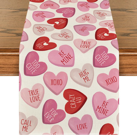 Artoid Mode runner de mesa corazon rosa, ideal para crear ambiente romántico en cenas.