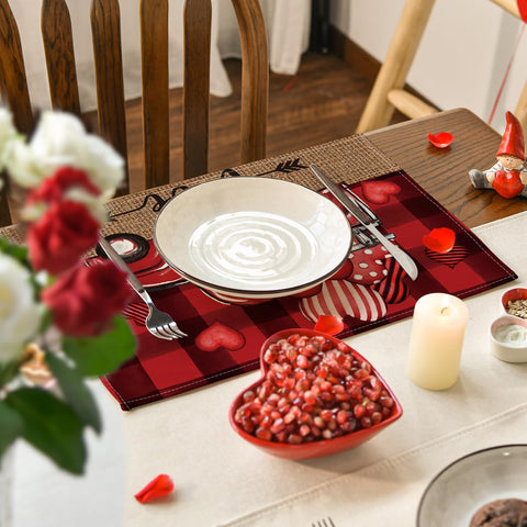 Conjunto de 4 manteles Artoid Mode Valentín para celebraciones