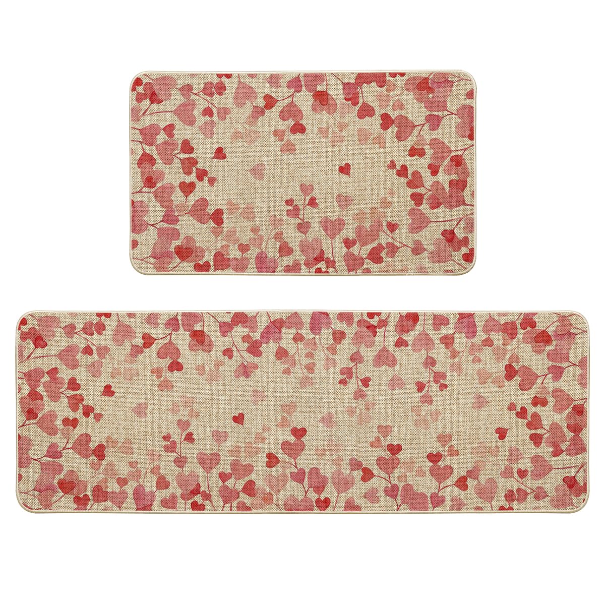 Artoid Mode tapete cocina corazon rosa 17x29, decoracion vibrante y proteccion al piso