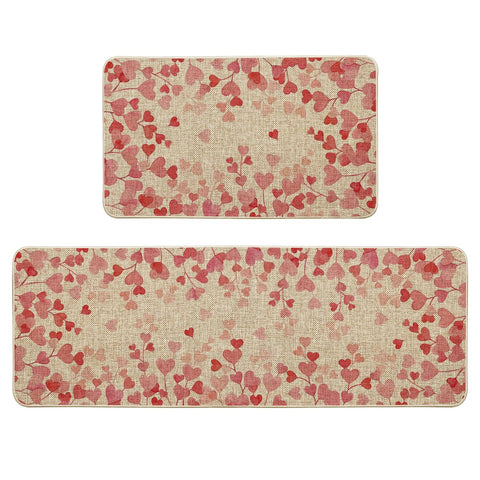 Artoid Mode tapete cocina corazon rosa 17x29, decoracion vibrante y proteccion al piso