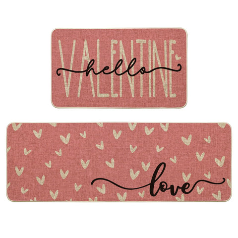 Tapete Artoid Mode Corazón Rosa Bienvenida para cocina, decorativo y antideslizante.