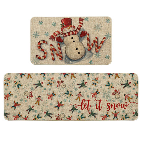 Artoid Mode tapete navideño de cocina con muñeco de nieve y bastón de caramelo