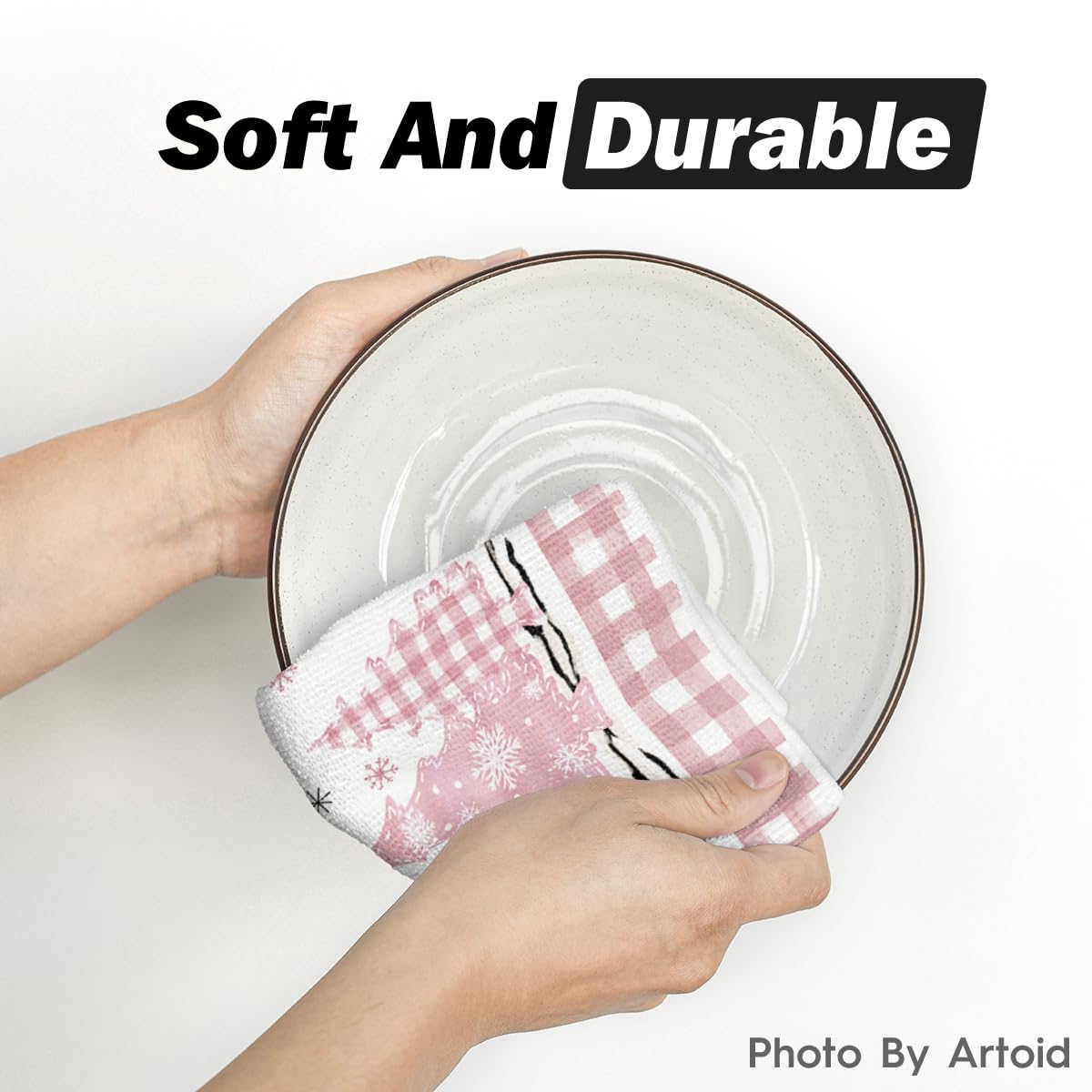 Toallas Artoid Mode absorbentes rosa, rendimiento fiable para uso diario en cocina