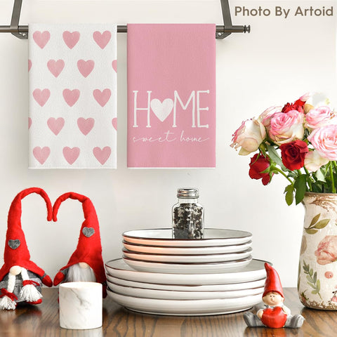 Artoid Mode toallas cocina absorbentes, color rosa, listo para secar y limpiar superficies.