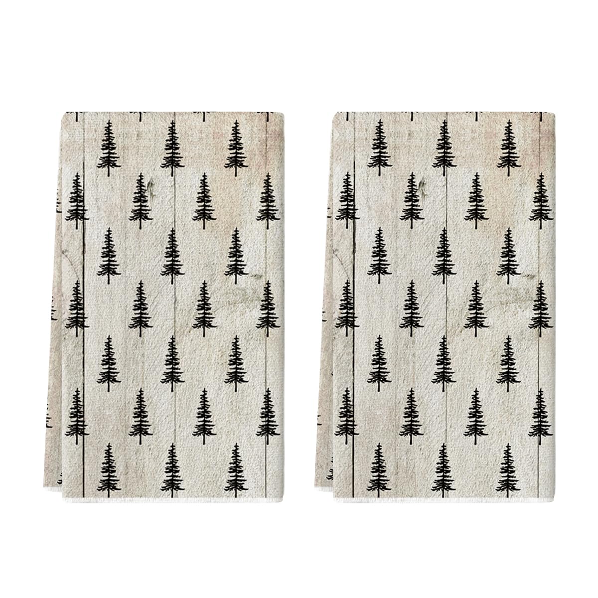 Toallas Artoid Mode con arbol navideño de madera, suaves y seguras para utensilios delicados.