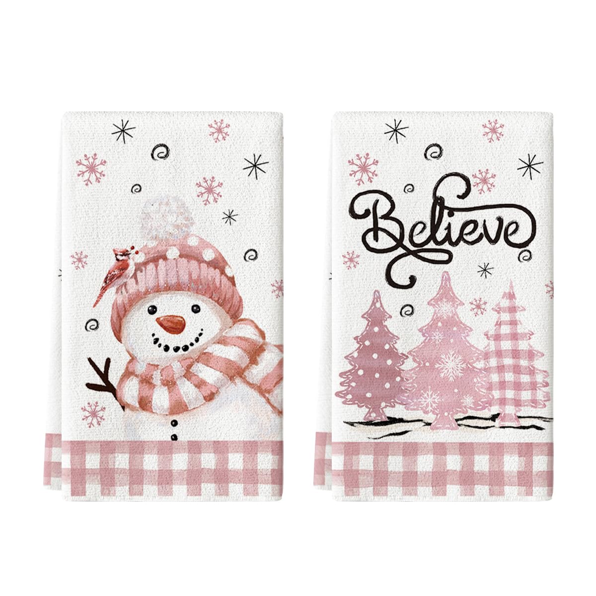 Toalla Artoid Mode árbol de Navidad rosa para secar platos con suavidad