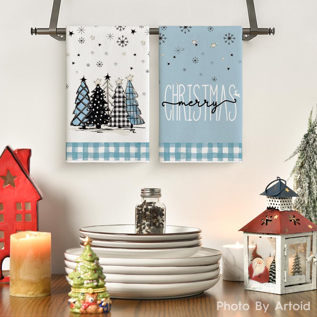 Toallas Artoid Mode con árboles de Navidad; prácticas para secar y decorar la cocina.