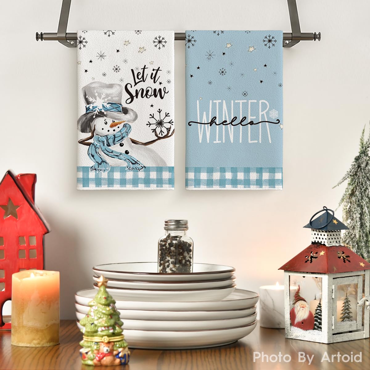 Artoid Mode toallas cocina conjunto de 2, decorativas y prácticas para uso diario.