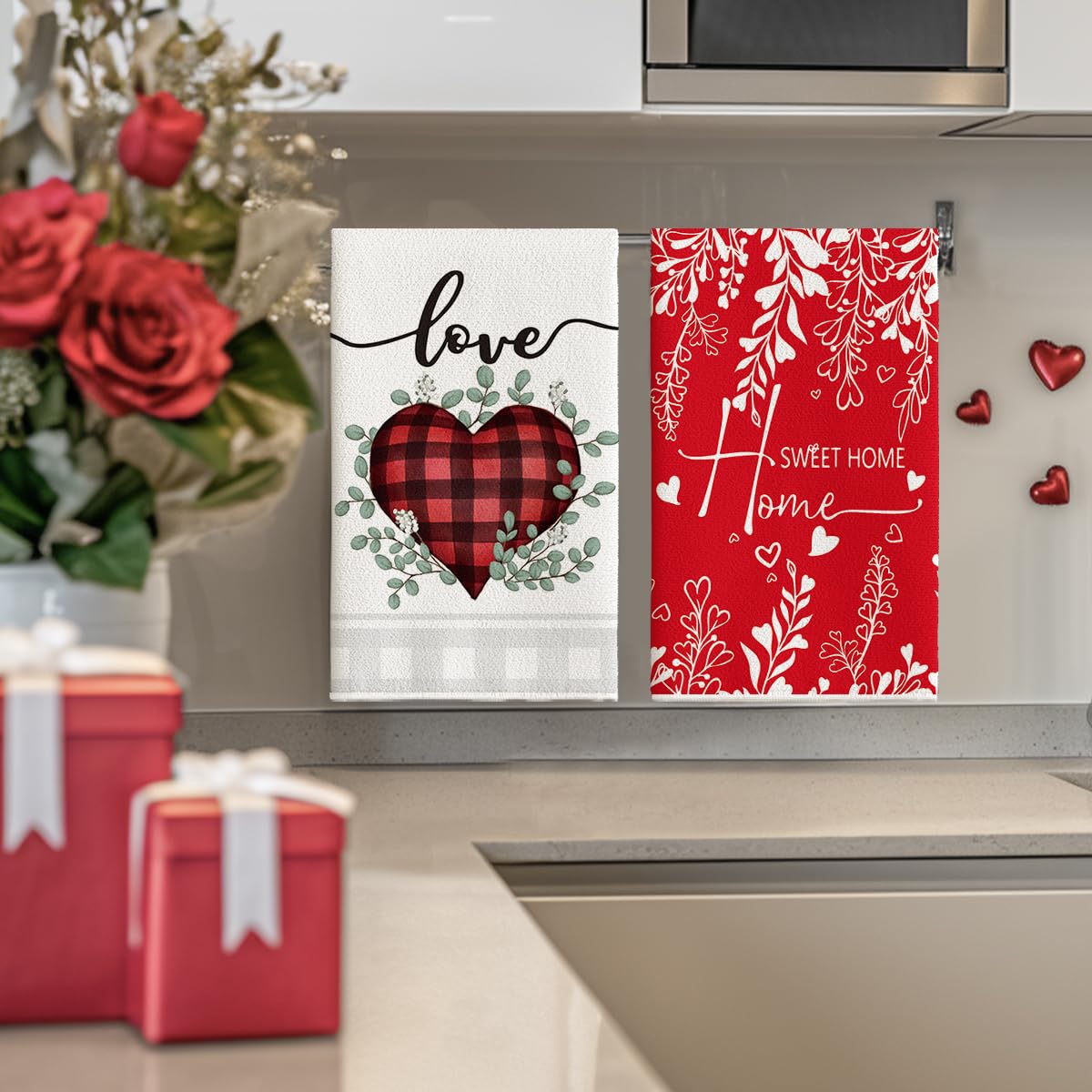 Toallas Artoid Mode con diseño de corazones, ideales para decoración y uso diario